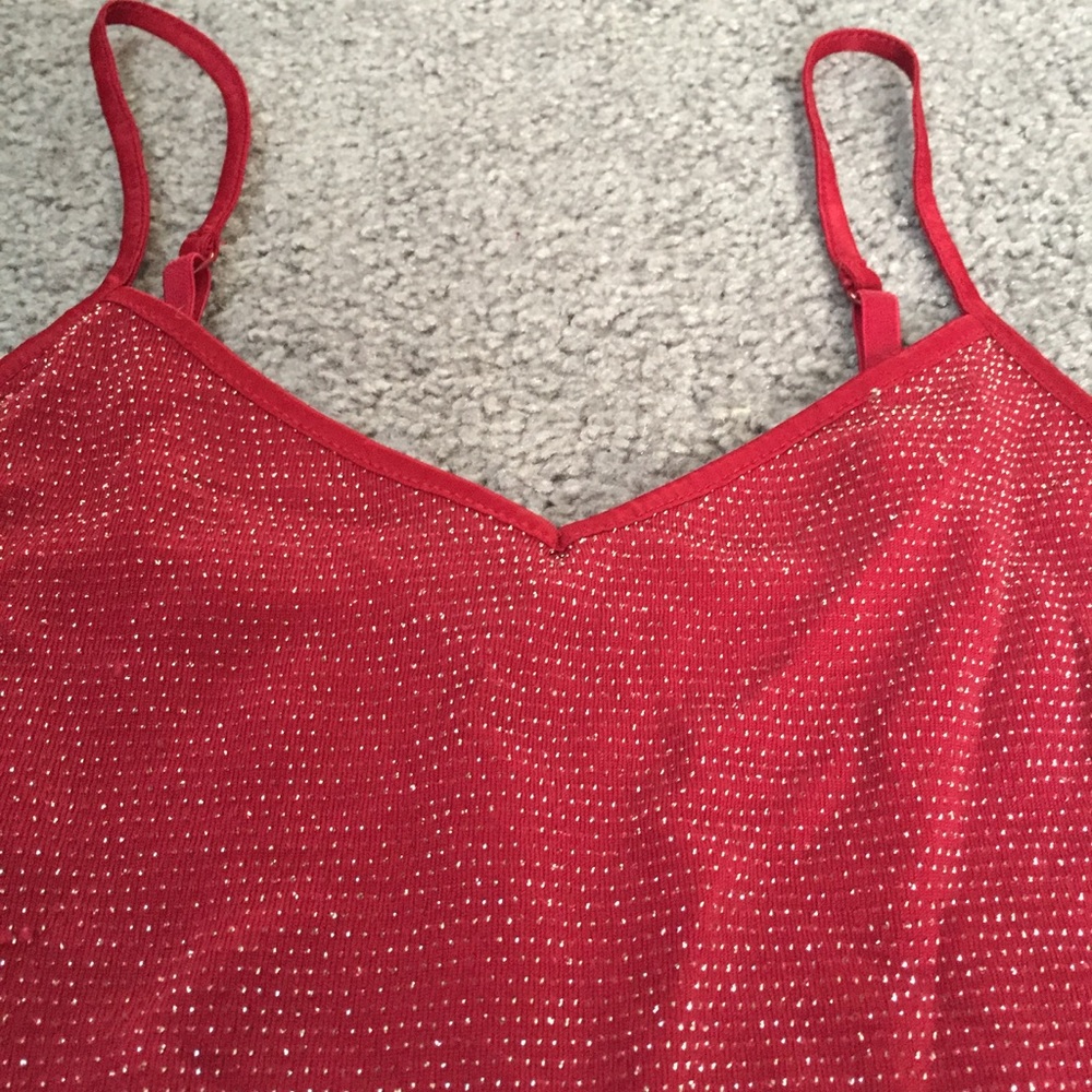 Express Red Shimmery Tank Top